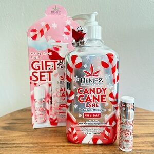 Hempz Candy Cane Lane Herbal Body Moisturizer And Lip Balm Gift Set